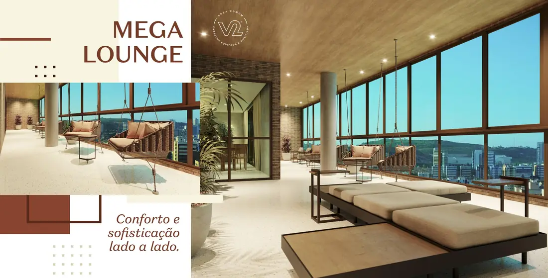 Mega Lounge — área comum do WISH Residence